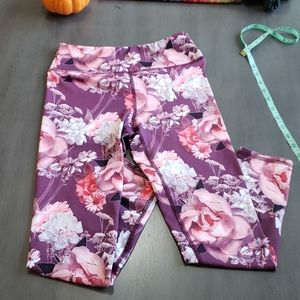 Purple floral leggings